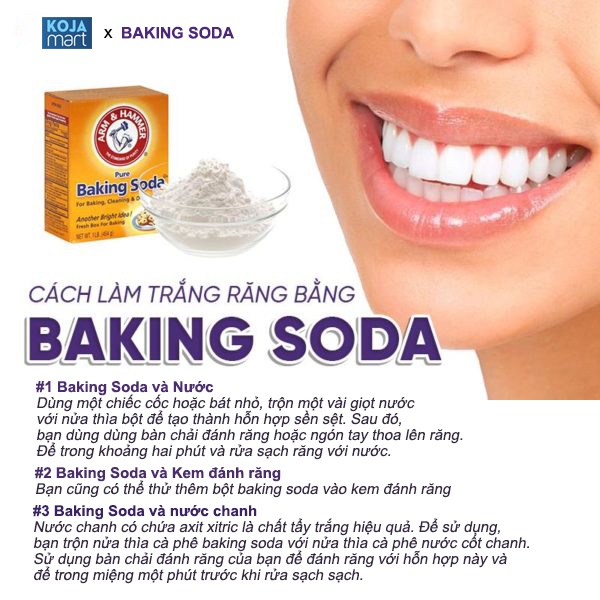 Baking Soda trắng răng - Backing soda Làm sạch răng miệng