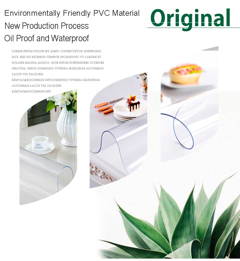 (1mm Hình chữ nhật trong suốt)Nhựa PVC Trong Suốt Chống Thấm Nước Chống Dầu Khăn Trải Bàn Trong Suốt Bàn Ăn Mềm Mại Kính Nhựa Khăn Trải Bàn Bao
