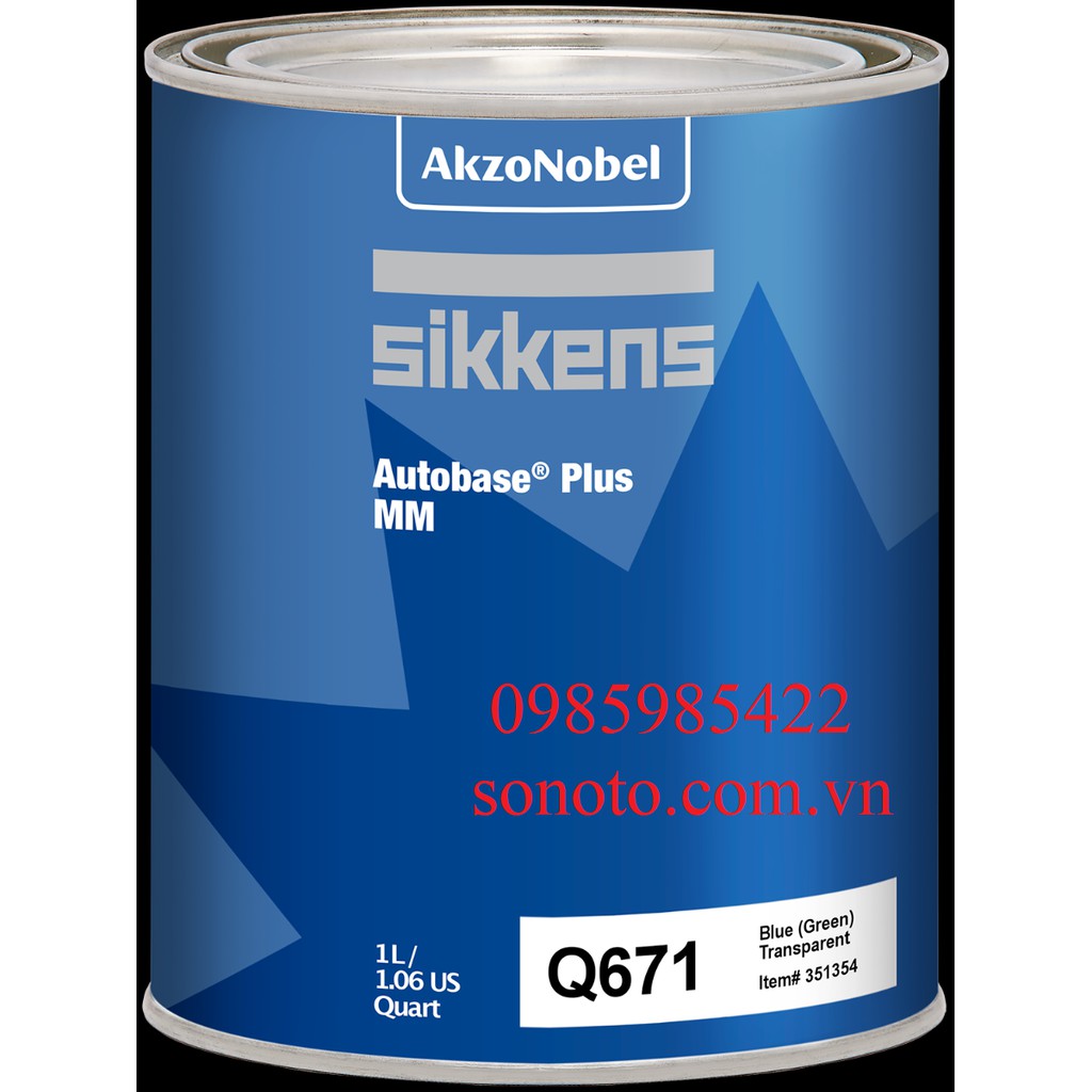 Q671 sơn gốc màu xanh dương trong hãng sikkens - akzo nobel lon 1 lít sơn ô tô sonquangphu422
