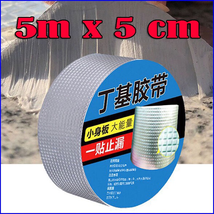 Băng keo siêu dính x2000 Nhật Bản chống dột, dán tường, dán mái tôn, dán ống nước 5CMX5 MÉT