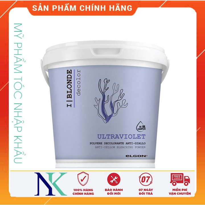 [HCM]Bột Tẩy Khử Ánh Vàng Elgon De-Color Blueberry Bleach Anti Yellow 500G
