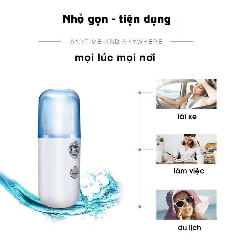 Máy Xông Hơi Mặt Nano - Máy Phun Sương Xịt Khoáng Nano Cầm Tay Dưỡng Da - Máy Xông Hơi Mặt Mini Cầm Tay Xịt Khoáng Nano Kiểu Hàn Quốc - Chăm Sóc - Dưỡng Ẩm Da Toàn Diện - Xịt Khoáng Cầm Tay Cấp Ẩm Đẹp Da Hàn Quốc - Giá Siêu Rẻ