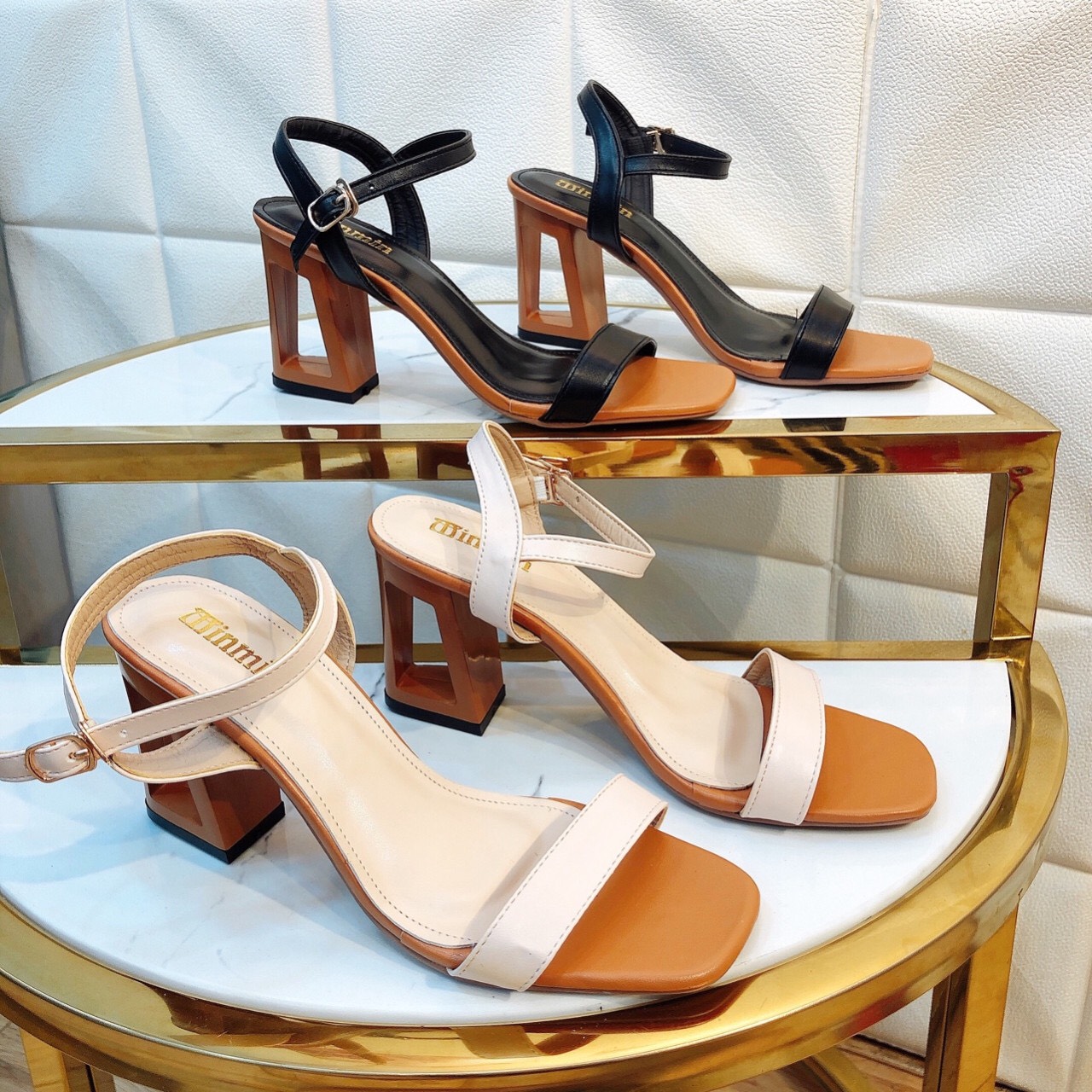 Sandal Gót Khoét 7P Quai Mảnh