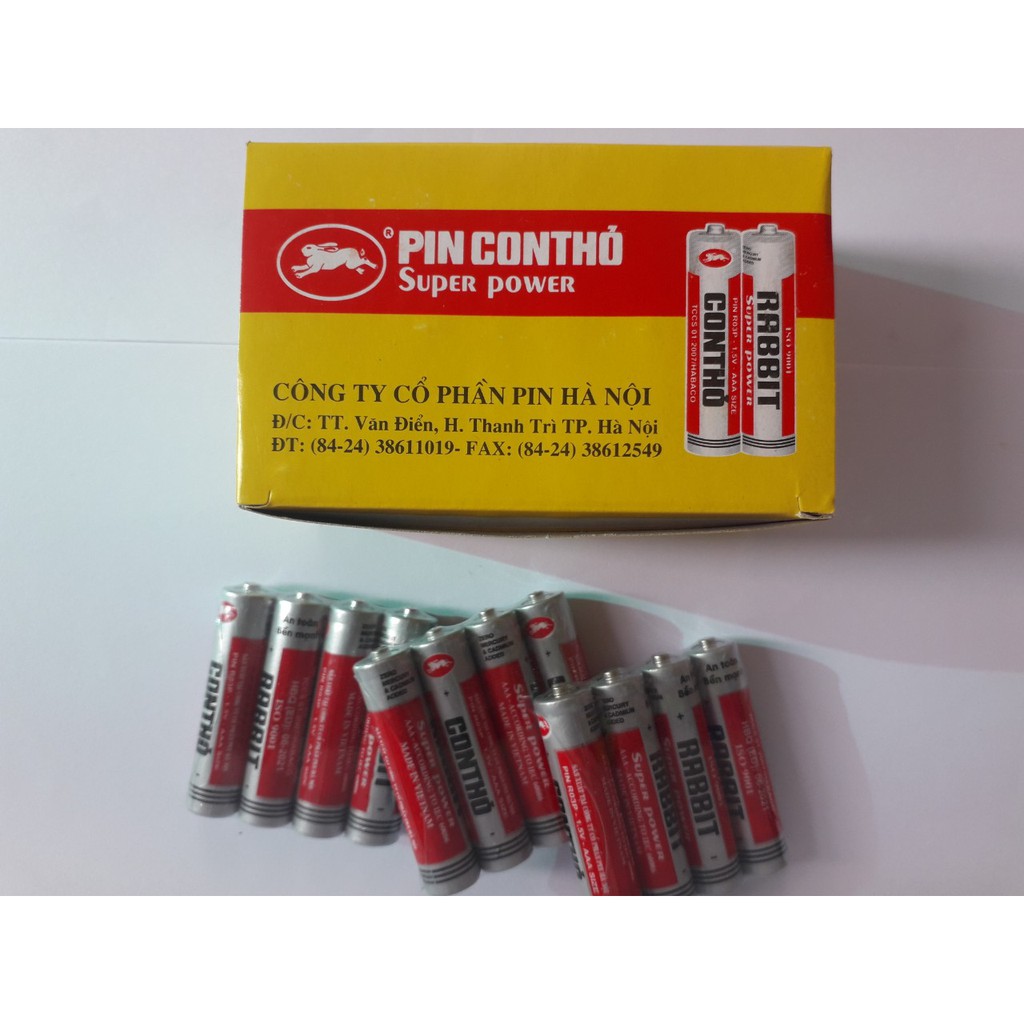 Bộ vỉ 4 pin AAA loại 1.5V rabbit con thỏ