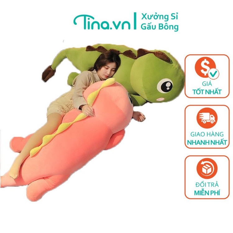 Gấu bông to khổng lồ thú nhồi bông khủng long đuôi tim gối ôm hình thú giá tại xưởng 65cm