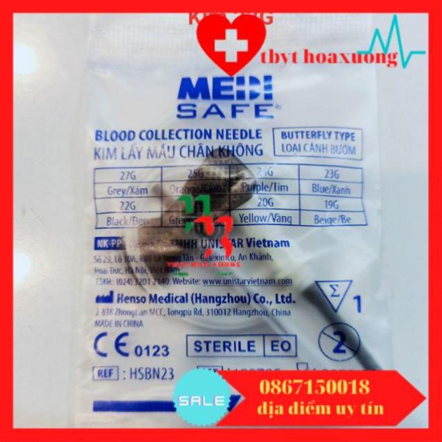 Kim lấy máu chân không, loại cánh bướm Medisafe