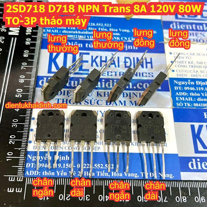 3 con 2sd718 d718 npn trans 8a 120v 80w to-3p, hàng tháo máy kde7064