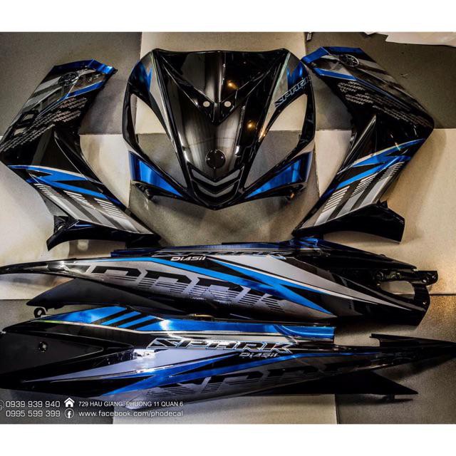 Tem Crom Spark 135 Xanh Đen Rời (Bộ)