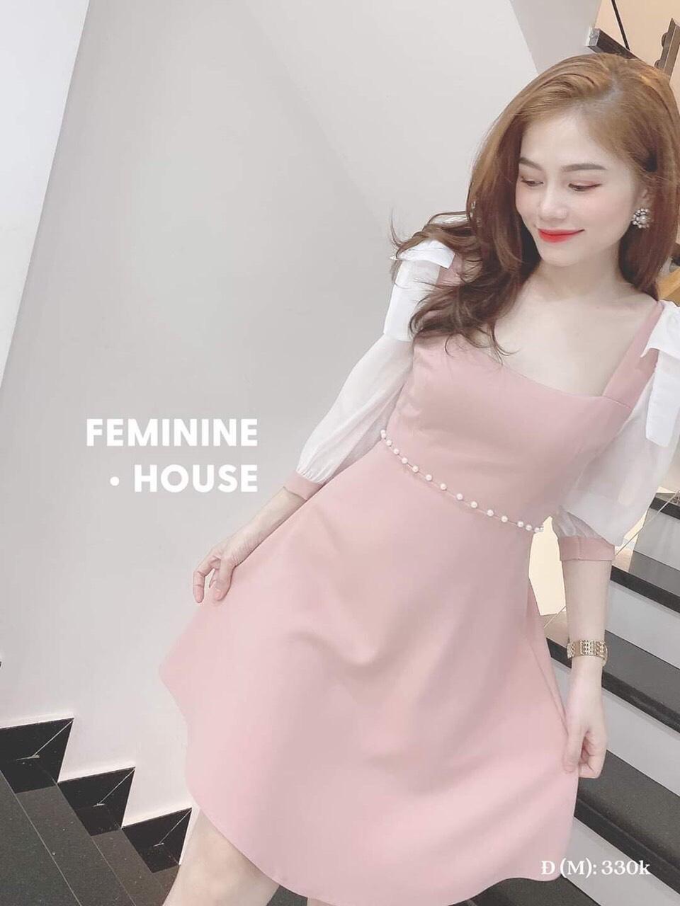 Đầm umi tay lỡ đính eo-QH