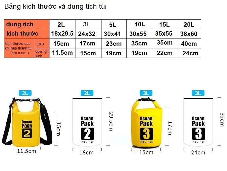 túi chống nước dung tích 2L