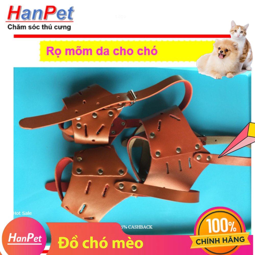 Hanpet - 1 chiếc Rọ mõm da size đại cho chó lớn 20-30kg ( 375a)