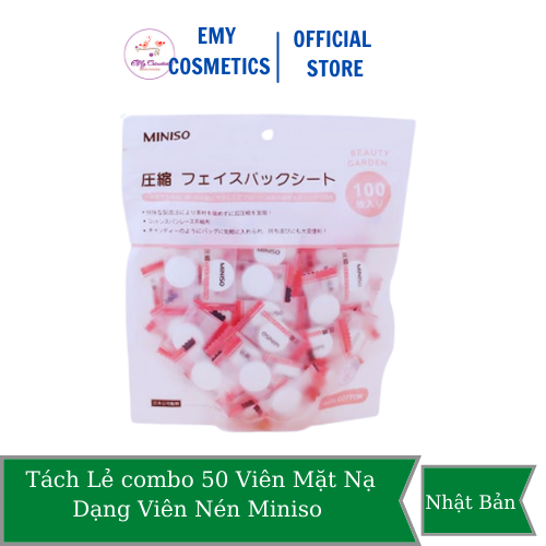 [HCM]Combo 50 viên mặt nạ nén Miniso Nhật Bản