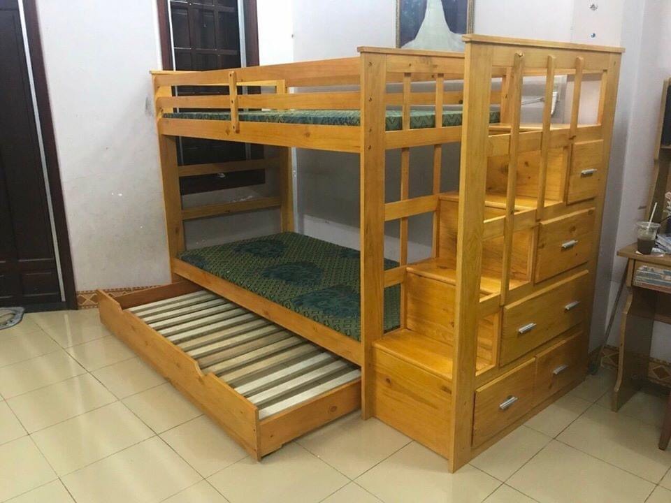 Giường 3 Tầng Ali Gỗ Tự Nhiên