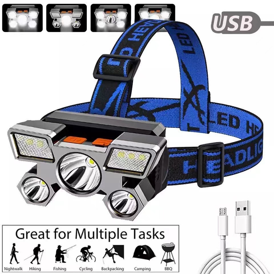Super Durable 5 LED Head Torch Flashlight
