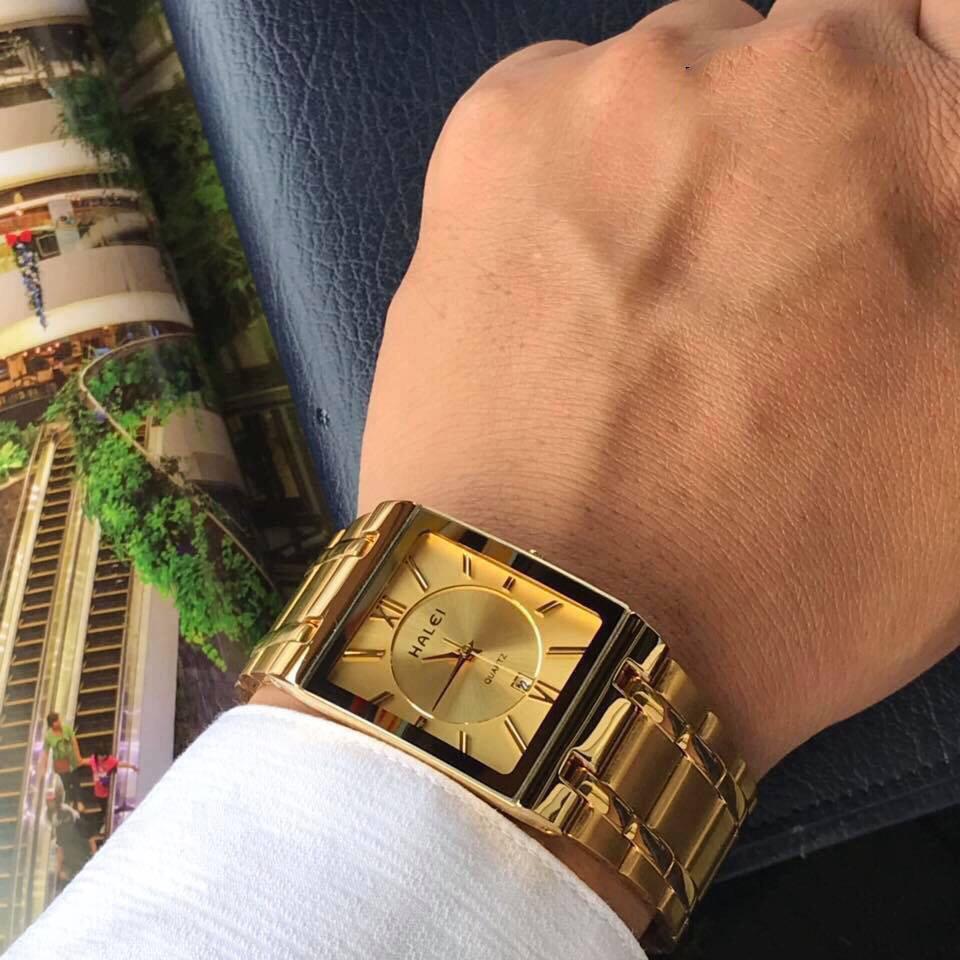 Đồng hồ cặp đôi Halei HL3 full gold đẳng cấp thời trang cặp đôi
