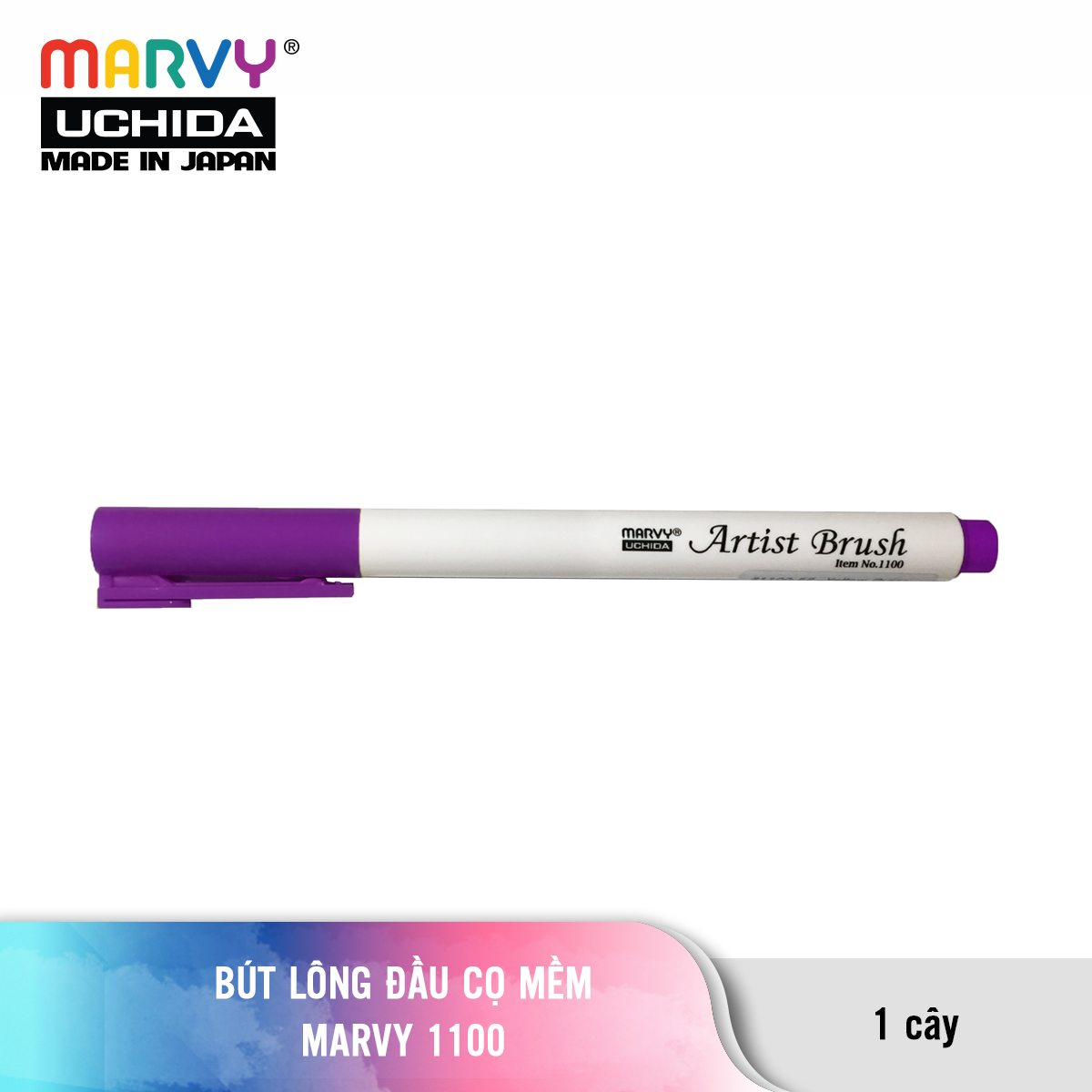 Bút lông đầu cọ mềm Marvy 1100 (Tone đỏ hông)