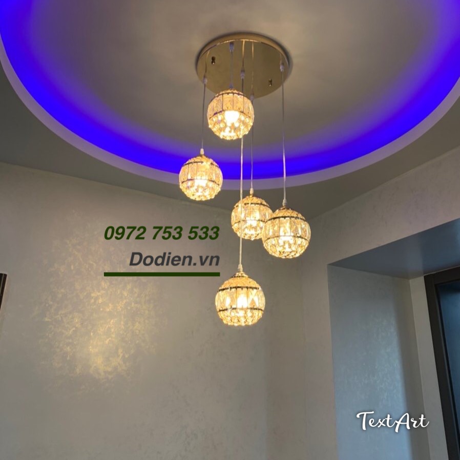 Đèn thả bàn ăn nhà bếp - Đèn chùm thả pha lê