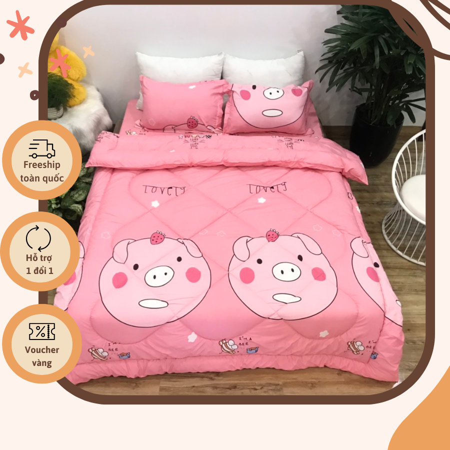 Set Chăn Phao 5 Món ( Gồm 1 Chăn Phao + 1 Ga Bo Chun + 2 Vỏ Gối Nằm + 1 Vỏ Gối Ôm) Mẫu Phao 32