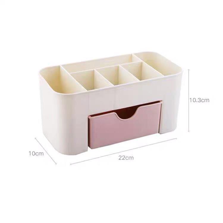 Kệ đựng mỹ phẩm,Khay đựng đồ trang điểm để bàn nhỏ gọn, Hộp đựng đồ mỹ phẩm để bàn 2 màu xanh và hồng