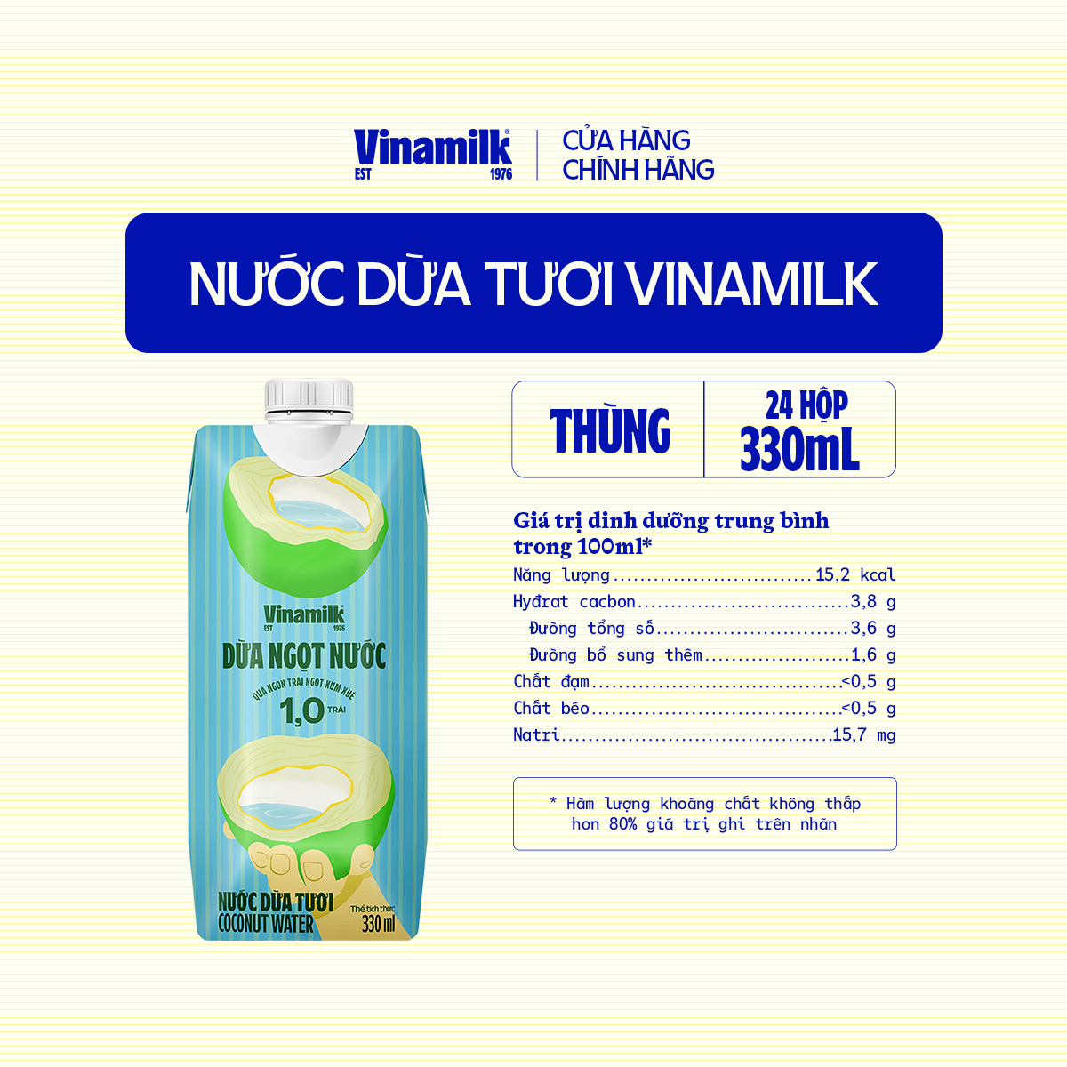 Cocofresh coconut 24 tank of 330ml fresh water