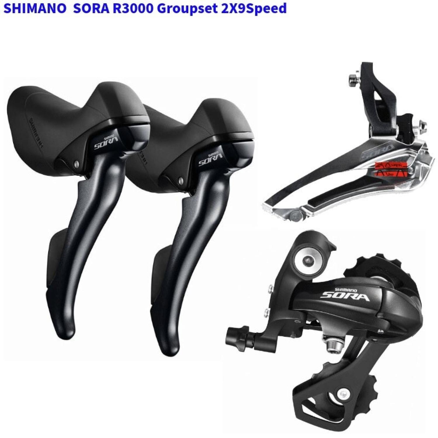 Group mini shimano sora r3000 2x9 sp 18 tốc độ tay lắc + củ đề + gạt đĩa