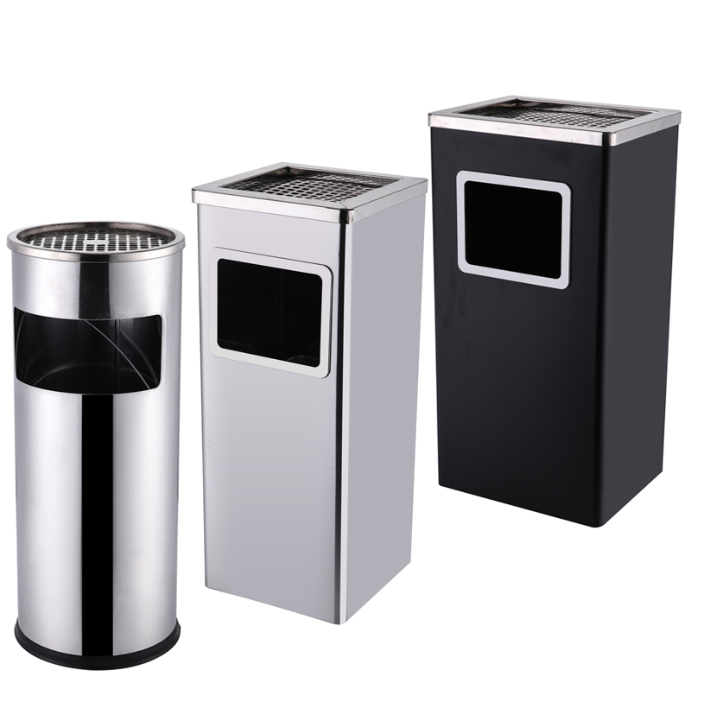 Thùng rác gạt tàn hình vuông Inox