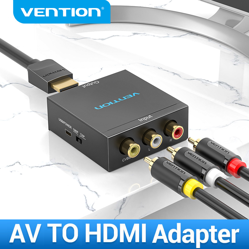 Vention HDMI TO AV Scaler Adapter HD Video Converter Box HDMI to AV 1080P HDMI1.3 Support NTSC PAL