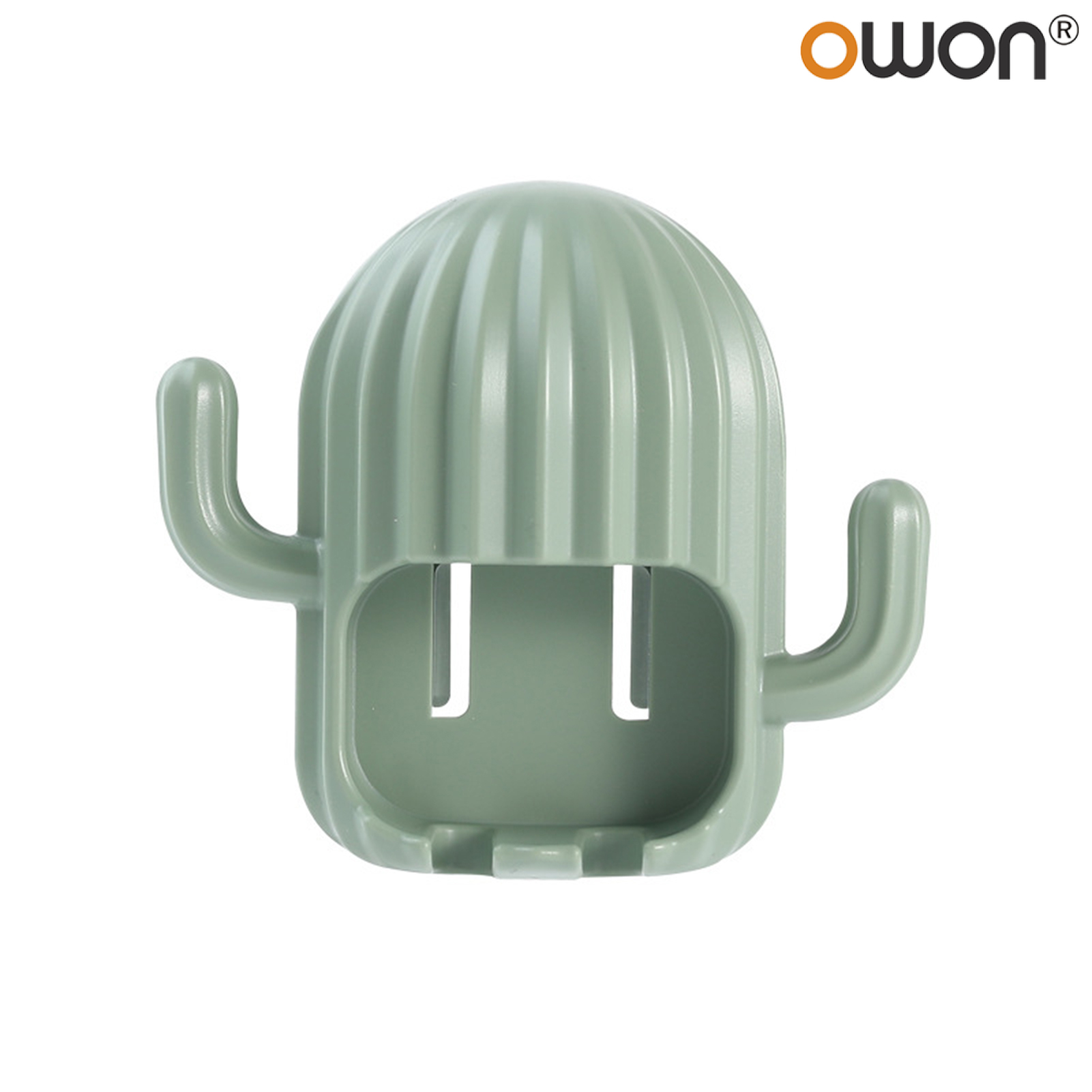 Farfi Cute Cactus Toothbrush Holder Punch Free Wall Mounted Rack Bathroom Storage Hook