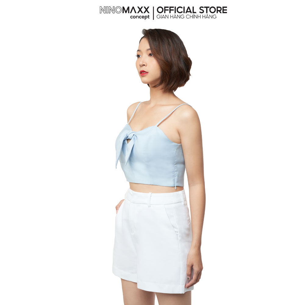 N&M Women's Short Sleeve Linen Crop Top 2103032