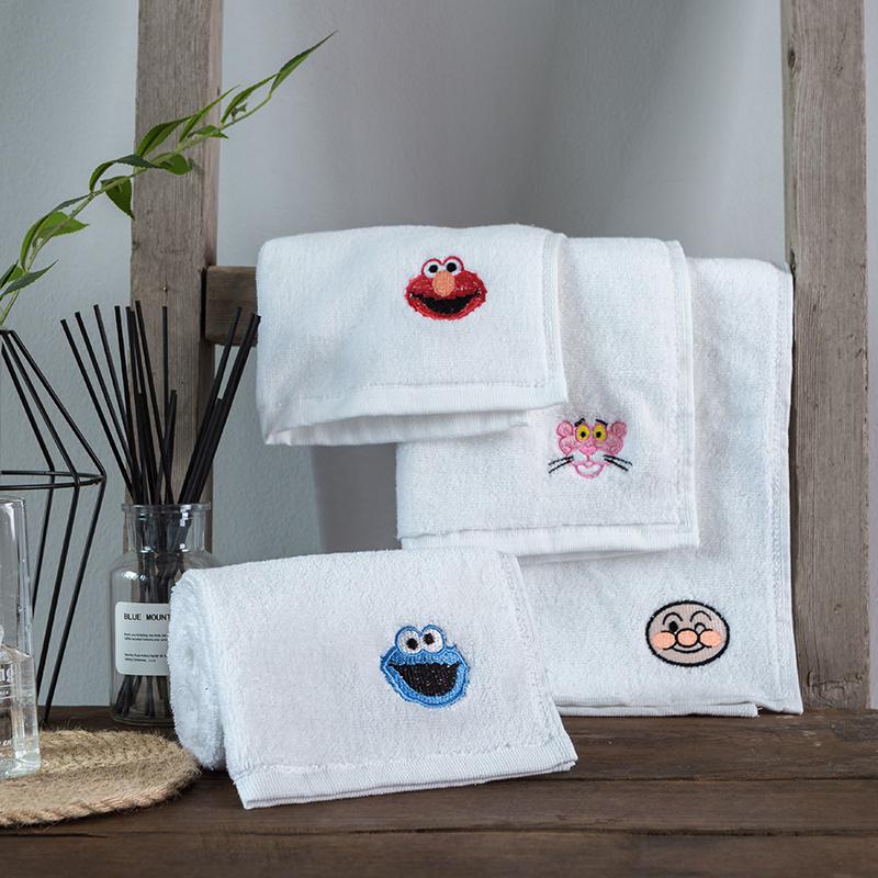 Hoạt Hình Anime Nghề Thêu Khăn Mặt Mềm Mại Khăn Mặt Hút Nước Khăn Rửa Mặt 100% Cotton 100% Cotton Đáng Yêu Giản Lược Màu