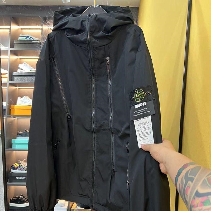 New Stone Island Jacket Outdoor Sports Zipper Decoration Hooded Jacket Windproof Casual Port Trendy Men's Jacket