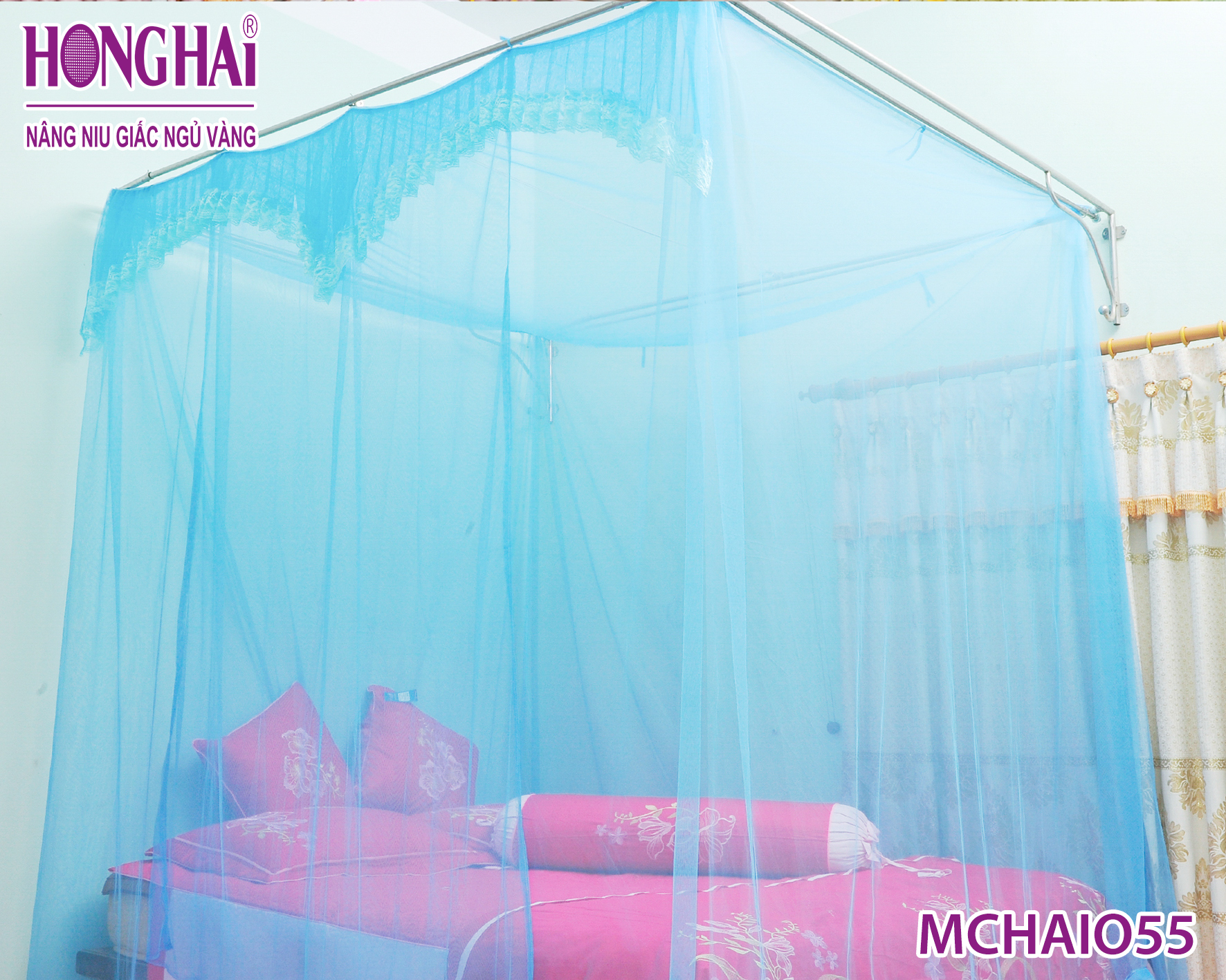 Mùng/màn tuyn lạnh cao cấp CHAIO (ĐỦ SIZE - MÙNG HỒNG HẢI)