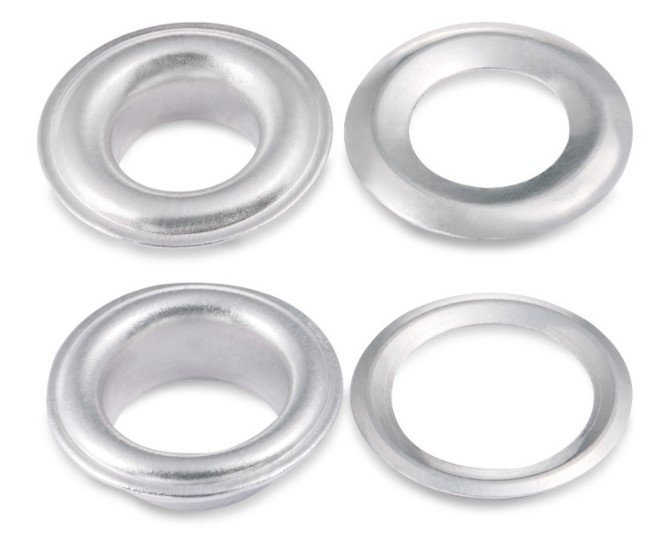 Khoen ore mắt cáo 10mm,12mm,14mm,17mm Bằng Nhôm bấm bạt, bấm túi giấy Túi 100 cái + long đền Khuy nhôm chuyên bấm bạt