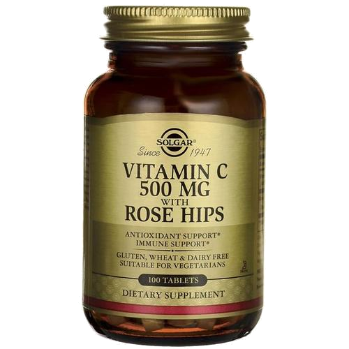 [HCM]Viên Solgar Vitamin C 500 mg with Rose Hips (Vitamin C và dầu Tằm Xuân)