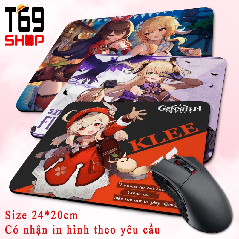Lót chuột game Genshin Impact - Size 24x20cm