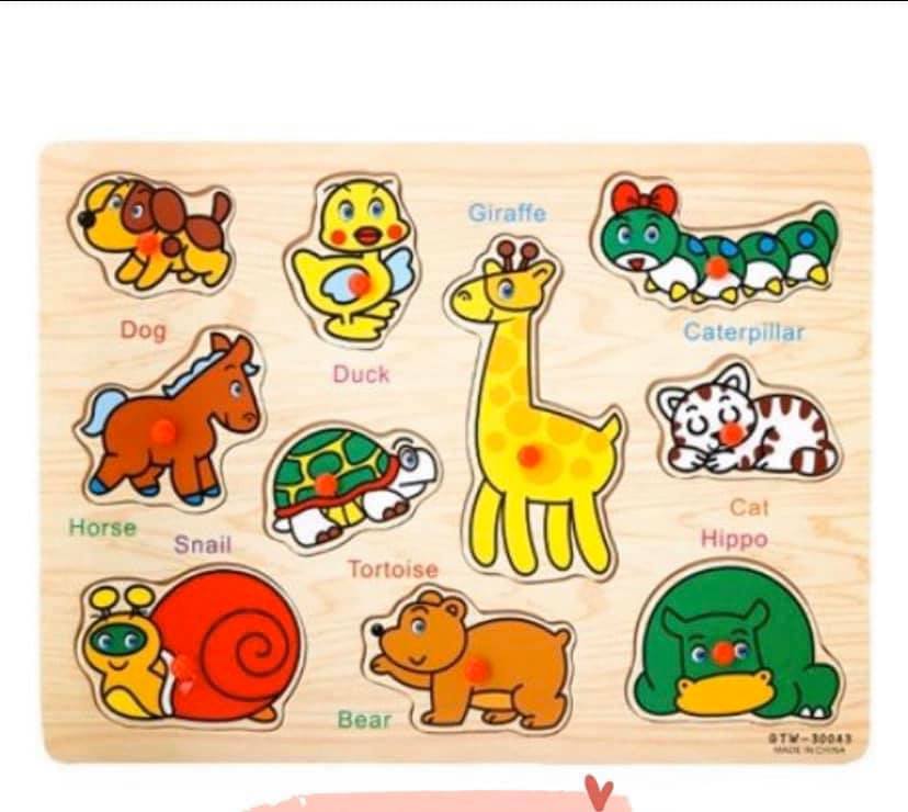 Bộ 5 Bảng Gỗ Có Núm Cho Bé
