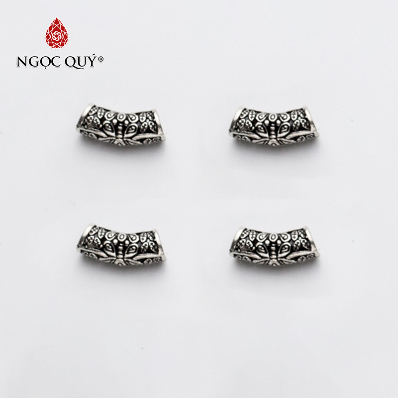 [HCM]Charm bạc chặn hạt hình ống trụ dài - Ngọc Qúy Gemstones
