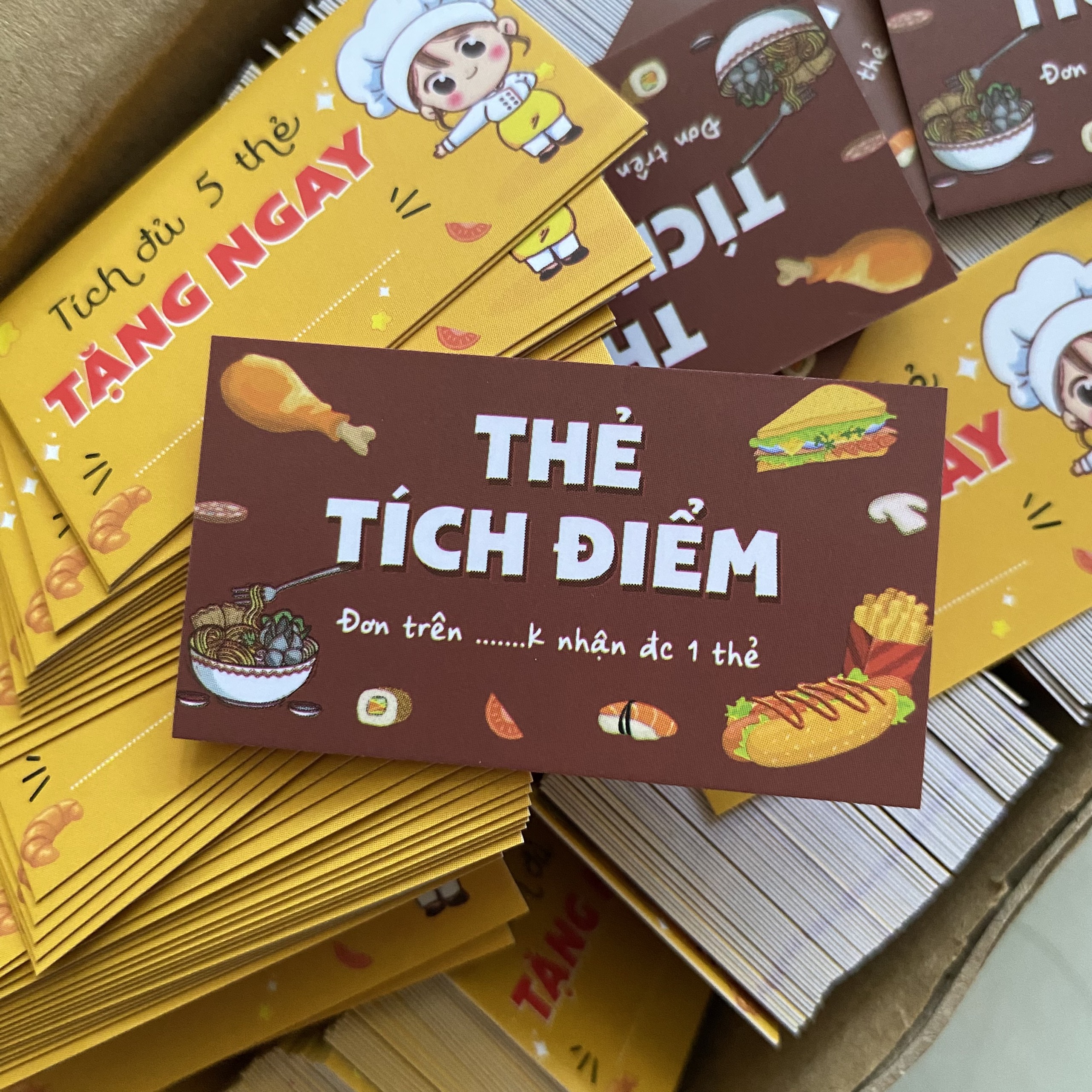 100 thẻ giấy tích điểm 3x5.4cm