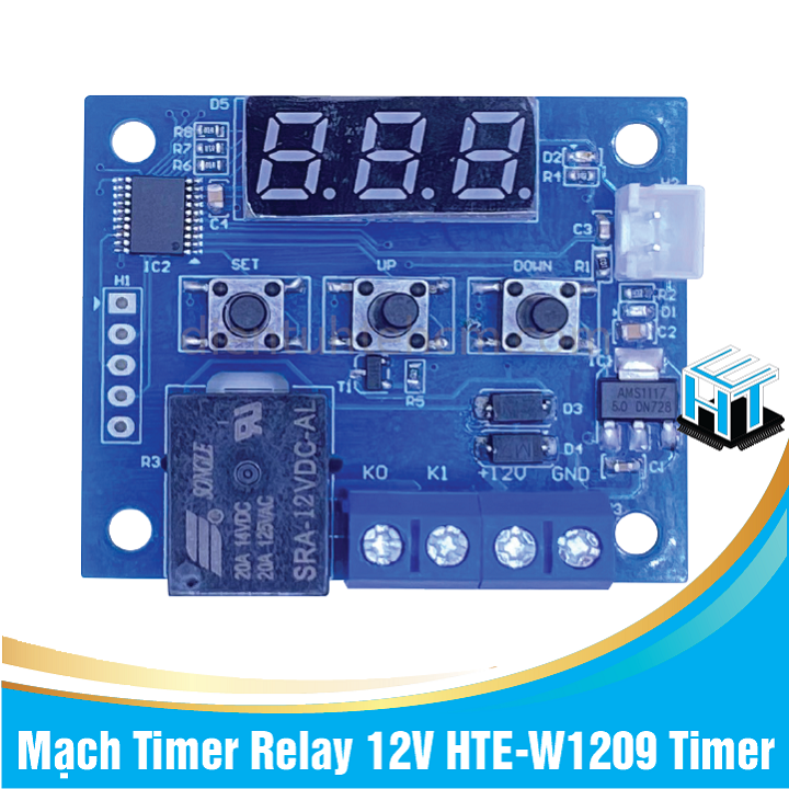 Mạch timer relay 12v hte-w1209 timer