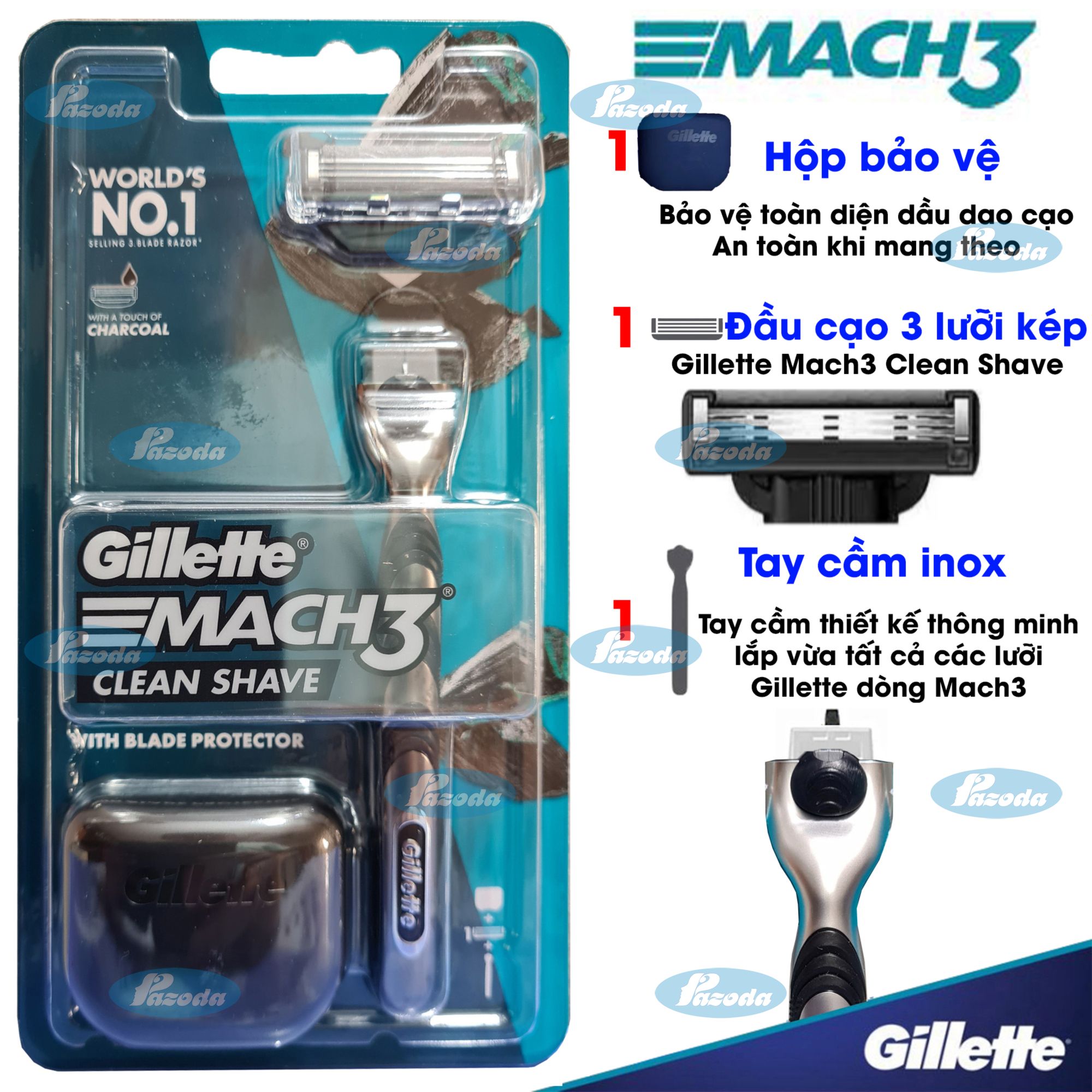 Dao cạo râu 3 lưỡi Gillette Mach 3 /Sensitive /Turbo 3D