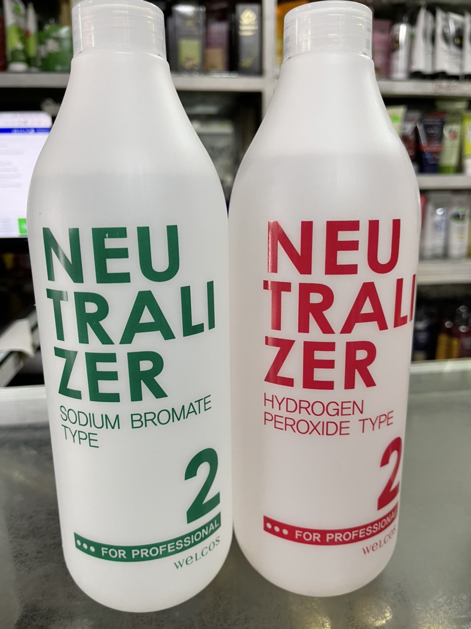 Thuốc Dập uốn tóc số 2 Welcos Neutralizer 1000g Đỏ - Xanh