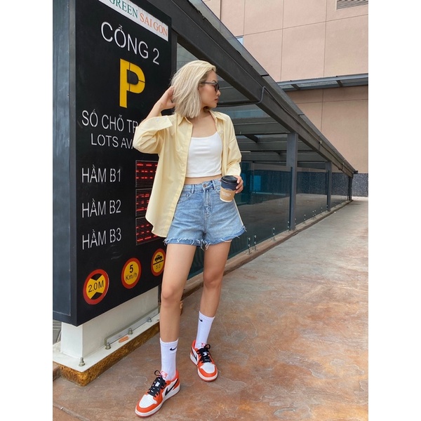Quần short jeans nữ lật lai MIEU - HD23