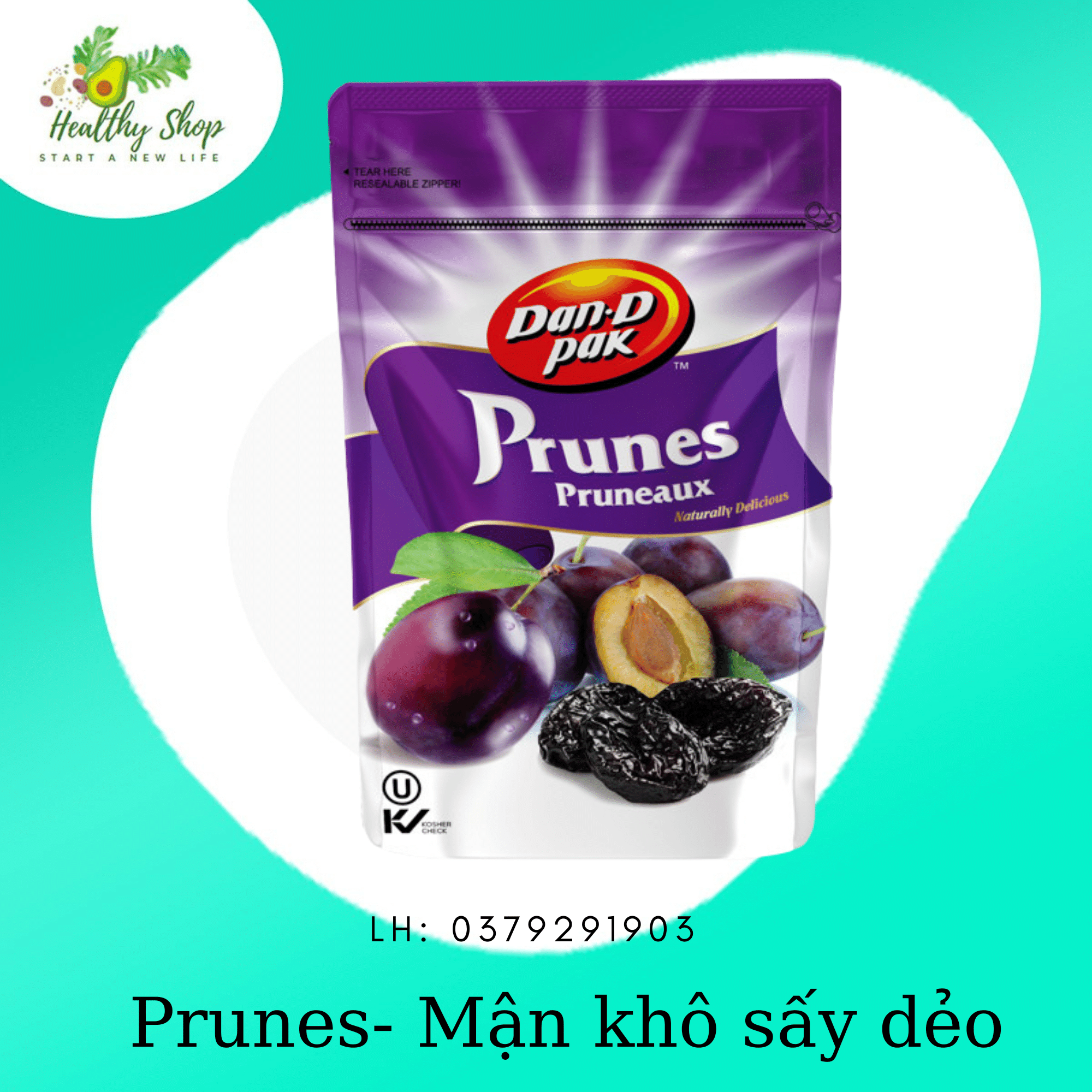 Mận sấy dẽo nhập khẩu Mỹ - Prunes 120gr Dan D Pak