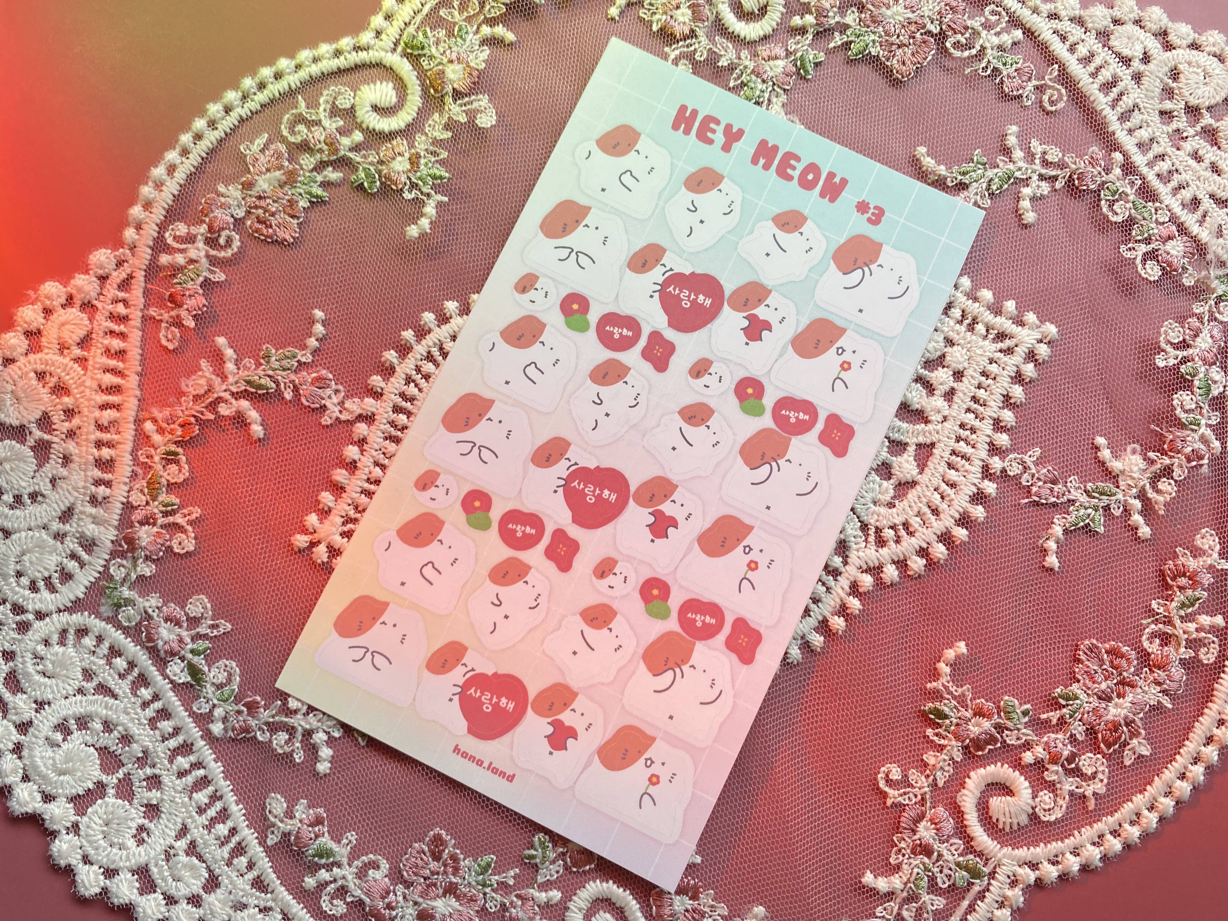 [Meow#1] Sticker decal mèo béo Hey Meow _ hanaland