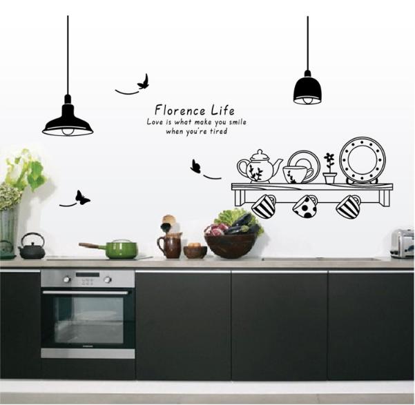 [HCM]Decal trang trí tường - Căn Bếp Đen
