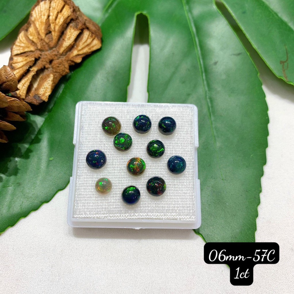 Mặt Đá Opal Tròn Xanh Đen Vừa Cập Bến Đủ Size 5-9mm