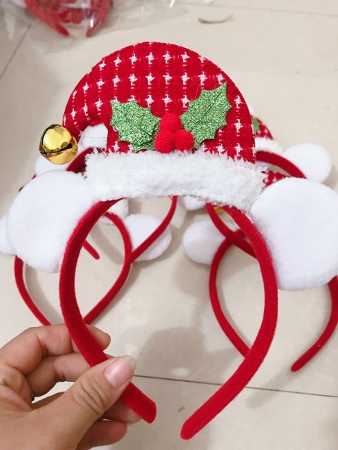 Bờm cài tóc mũ ông già noel chắc chắn