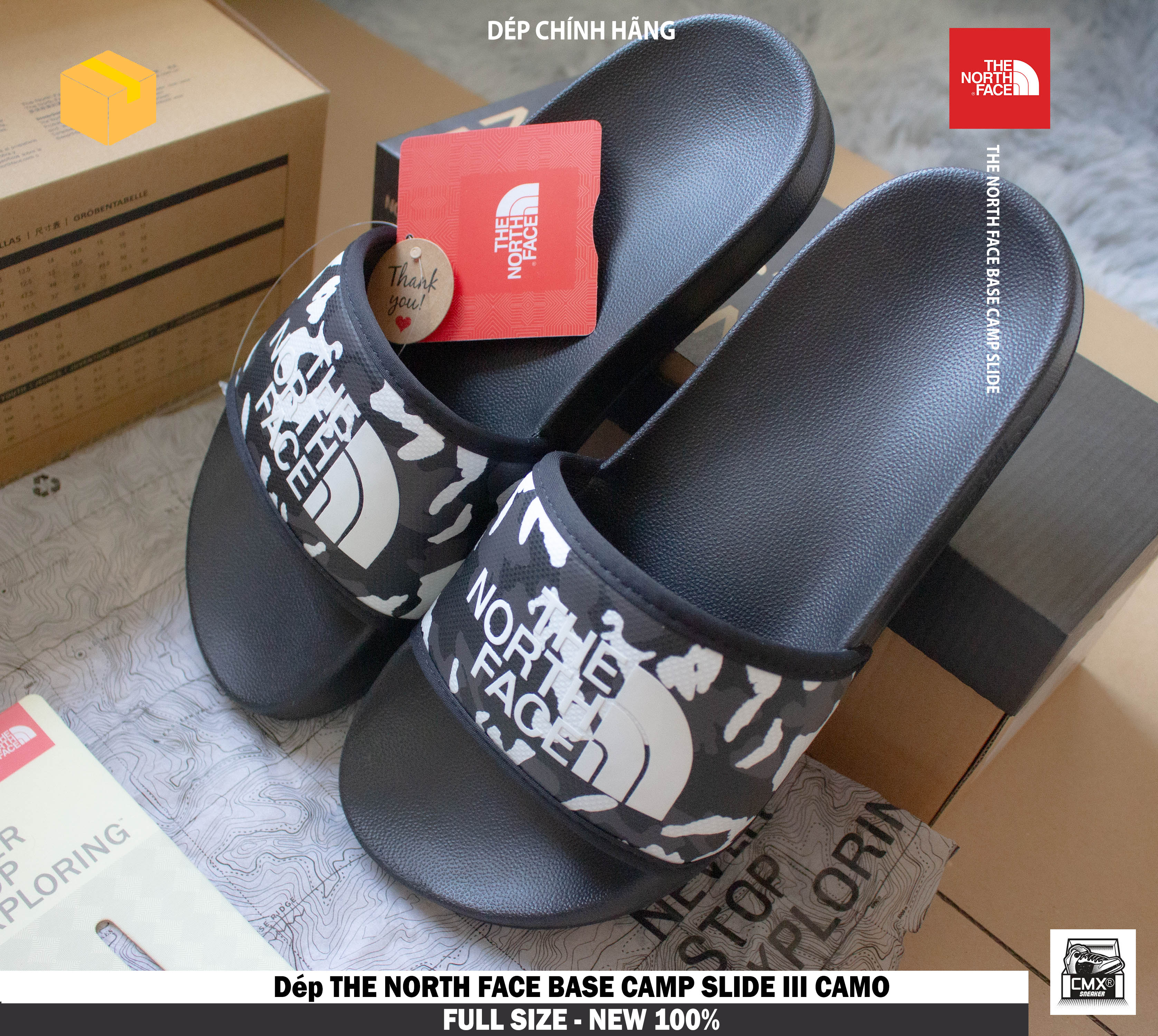 😘 [ HÀNG CHÍNH HÃNG ] Dép The North Face Base Camp III Camo - REAL AUTHETIC 100%
