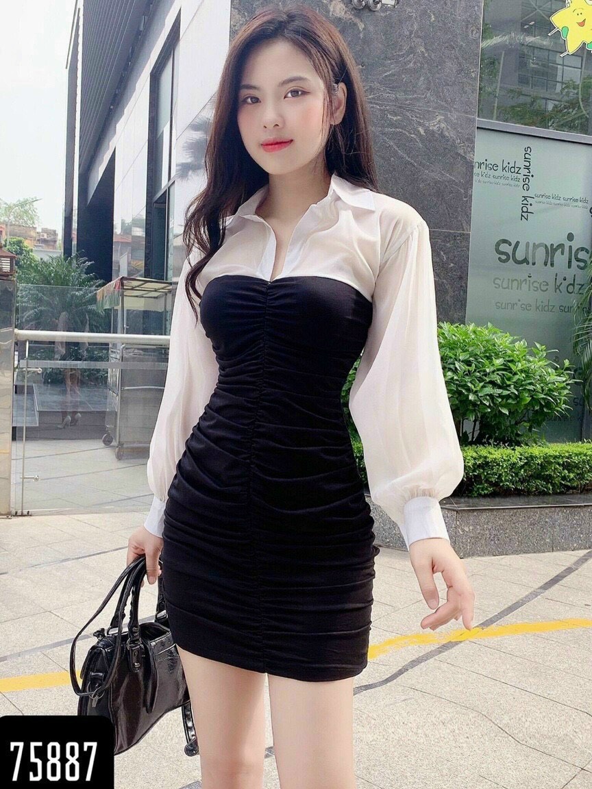 [HCM]ĐẦM BODY NỮ CỔ SƠ MI TÔN DÁNG CỰC HOT