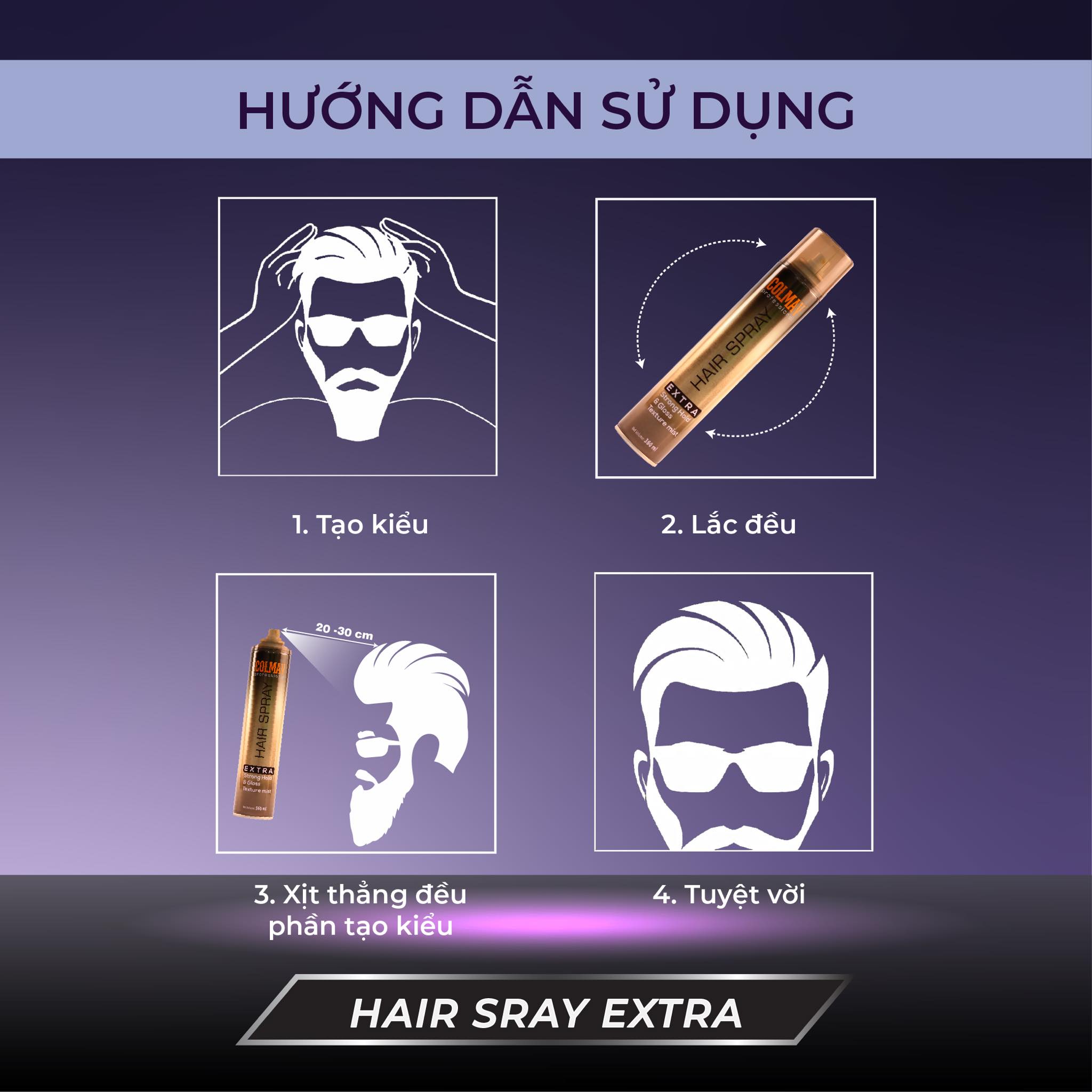 Gôm Xịt Giữ Nếp Tóc Colmav Hair Spray – Giữ Nếp Hoàn Hảo, Tạo Phồng Tự Nhiên, Không Gây Bết Tóc